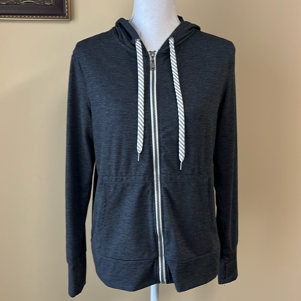 Weathered Dark Gray Full Zip Hoodie